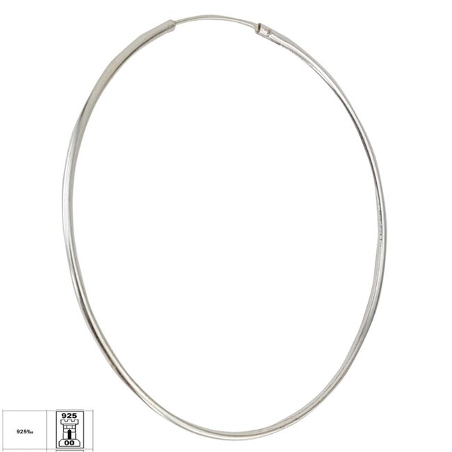 Cercei argint creole Tilly 6 cm