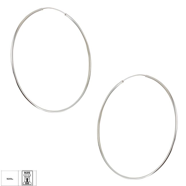 Cercei argint creole Tilly 7 cm