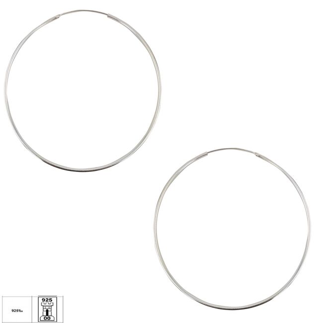 Cercei argint creole Tilly 7 cm