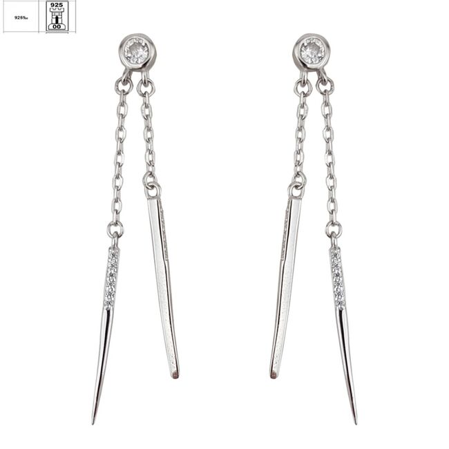 Cercei argint eleganti Ice