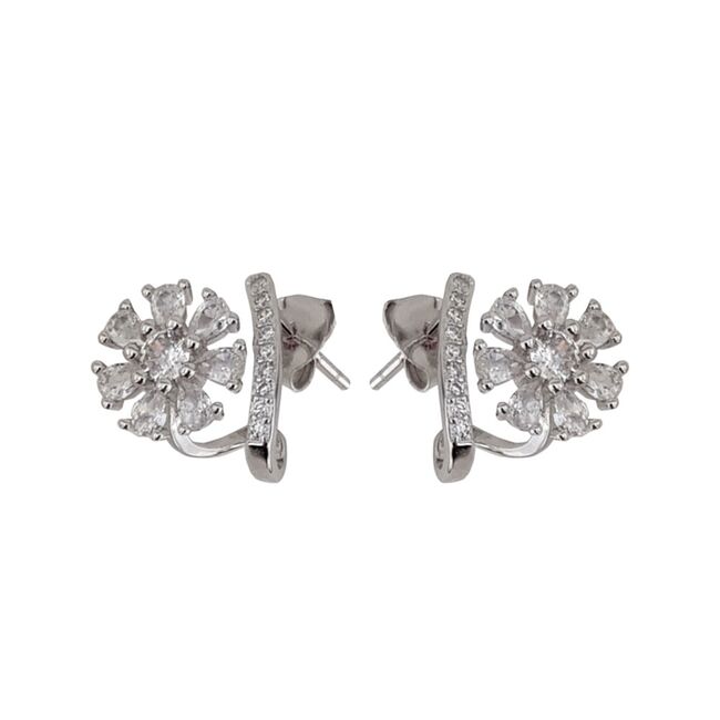 Cercei argint floare zirconii Zia