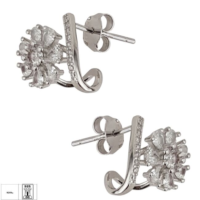 Cercei argint floare zirconii Zia