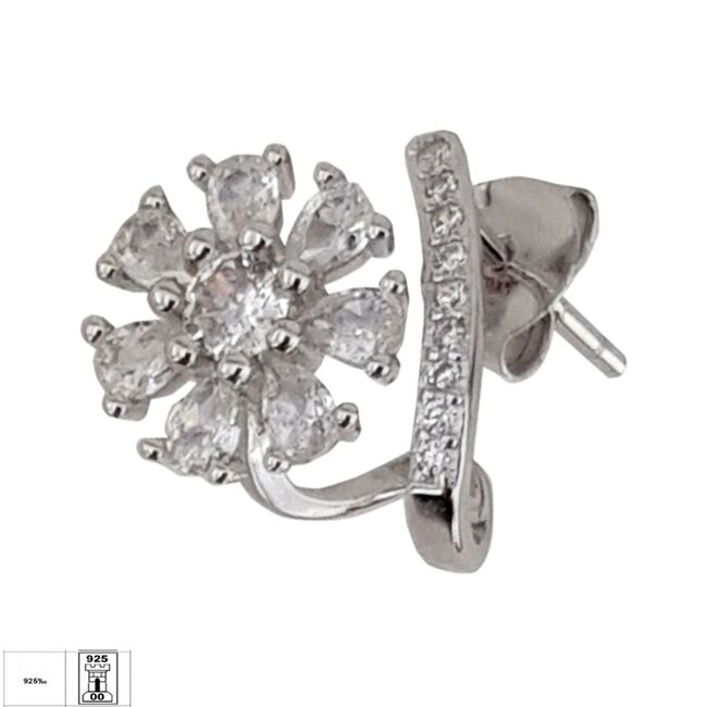 Cercei argint floare zirconii Zia