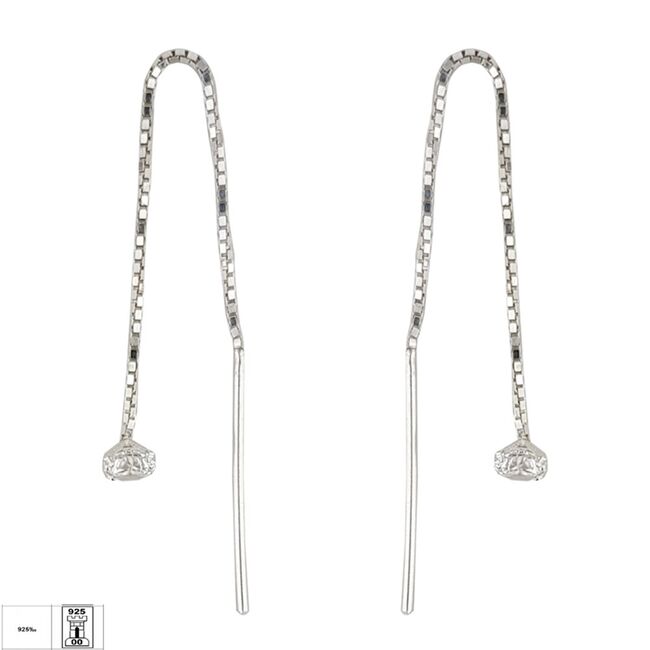 Cercei argint lungi zirconii Kya