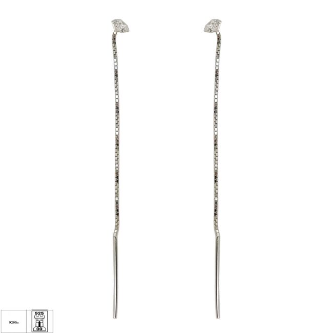 Cercei argint lungi zirconii Kya