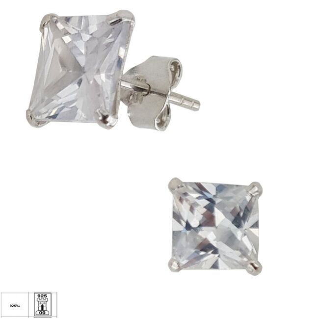 Cercei argint zirconiu patrat Cube