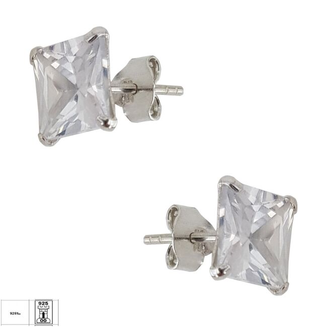 Cercei argint zirconiu patrat Cube