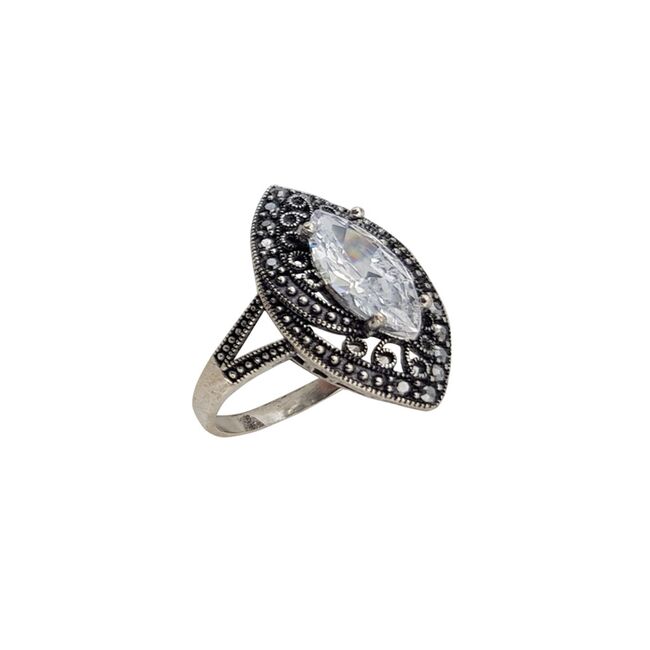 Inel argint elegant hematite Daly