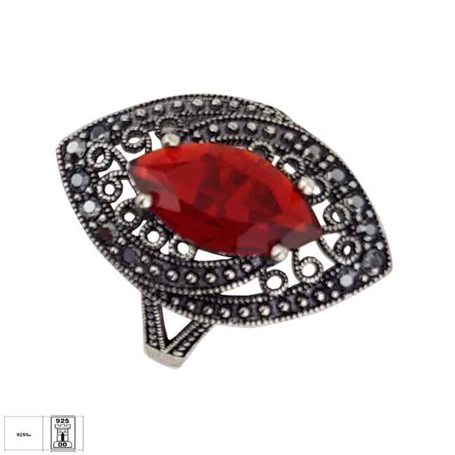 Inel argint elegant hematite Reya