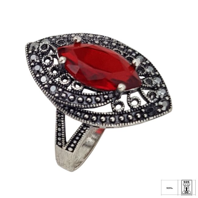 Inel argint elegant hematite Reya