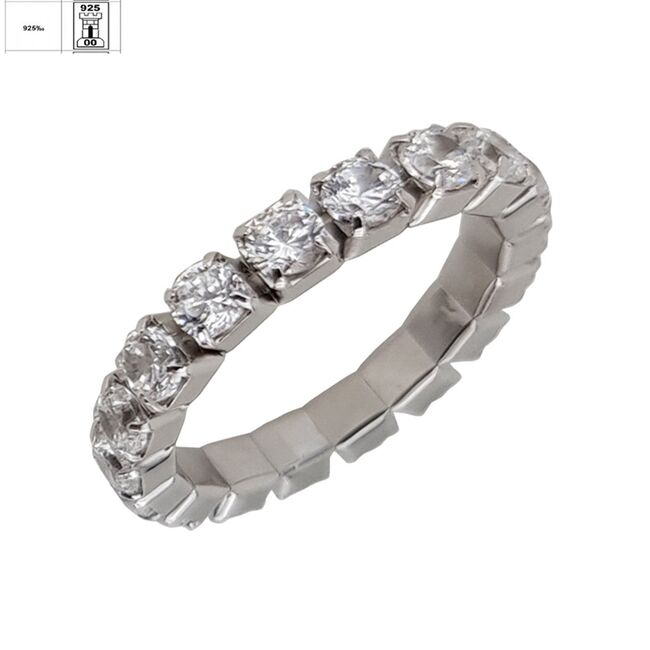 Inel argint tennis elastic Rio