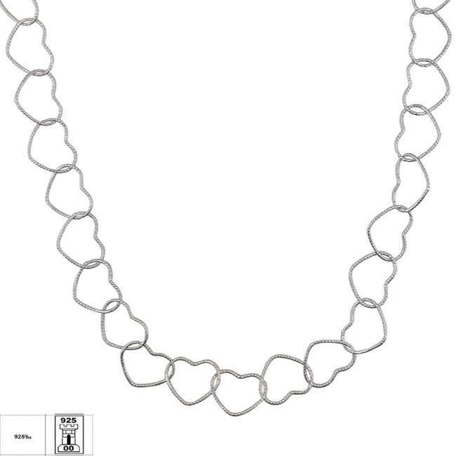 Lant argint masiv inimi Multi