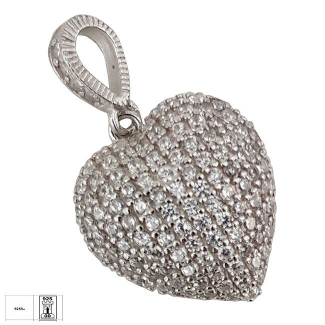 Pandantiv argint inima zirconii Stone