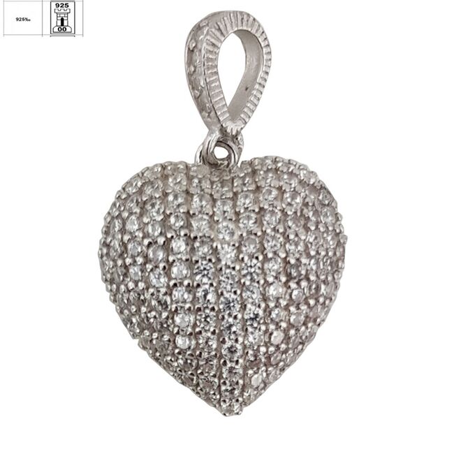 Pandantiv argint inima zirconii Stone