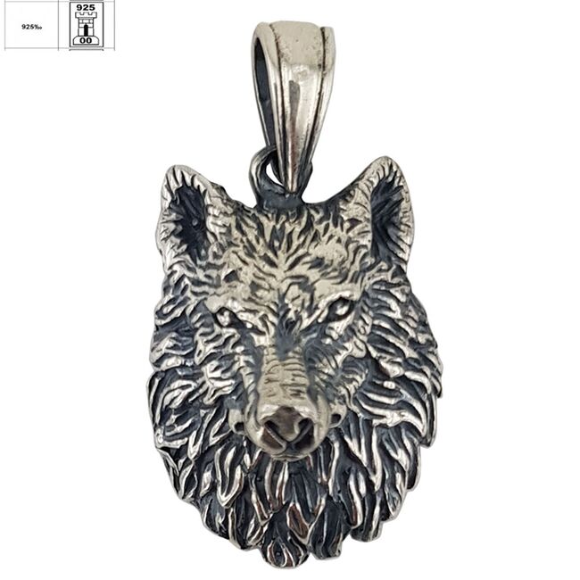 Pandantiv argint masiv Wolf