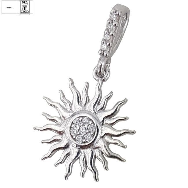 Pandantiv argint zirconii Sun