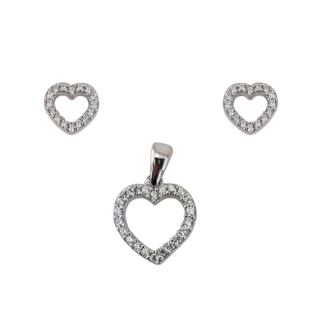 Set argint delicat zirconii Herat