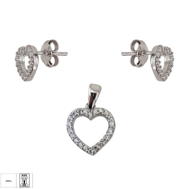 Set argint delicat zirconii Herat