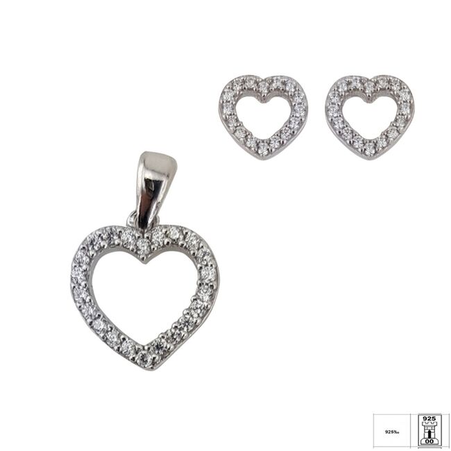 Set argint delicat zirconii Herat