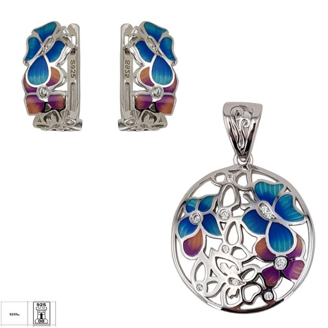 Set argint multicolor email Frey