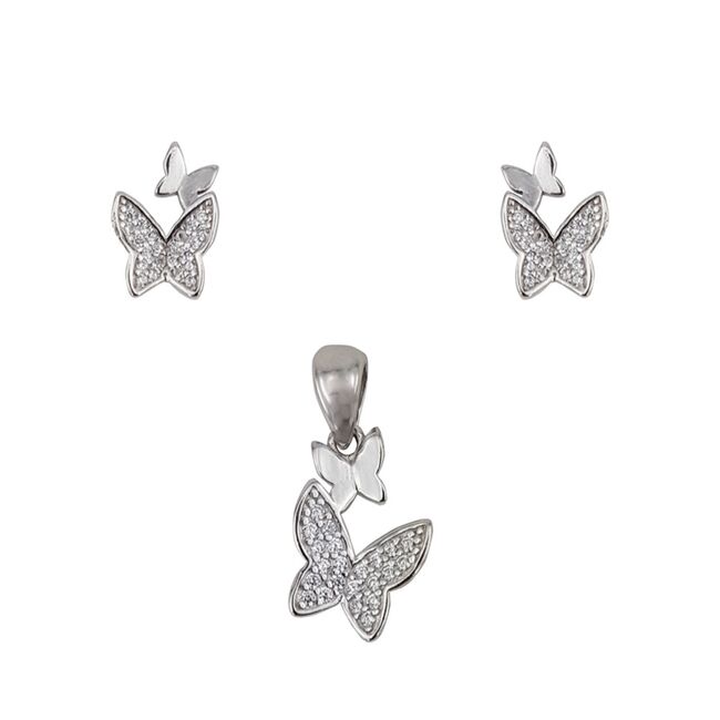 Set argint zirconii fluturi Doris